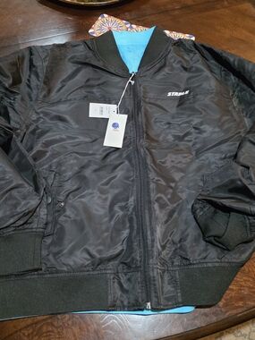 Staple Black Bomber Jacket - Men's Classic Zip-Up - XL